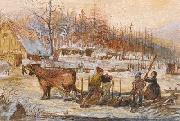 Cornelius Krieghoff A Winter Scene Spain oil painting artist